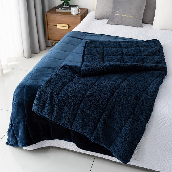 Latitude Run® Herpa Fleece Weighted Blanket For Adults On Twin/Full Bed